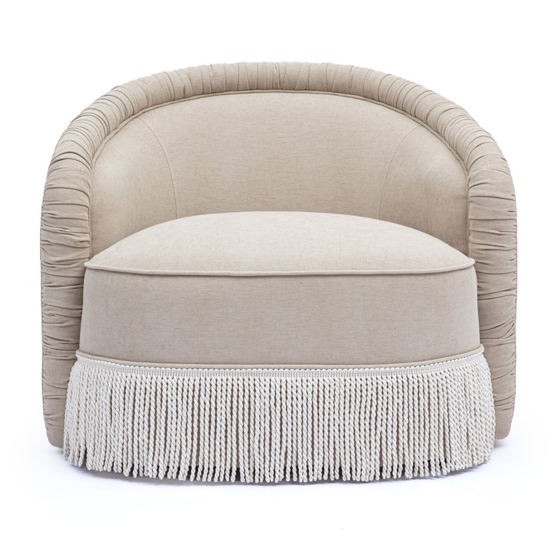 Pamela Tan Chenille Tassel Lounge Chair