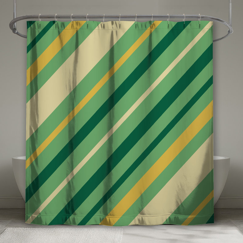 Rideaux de douche Diagonal Green, 70in W x 72in H