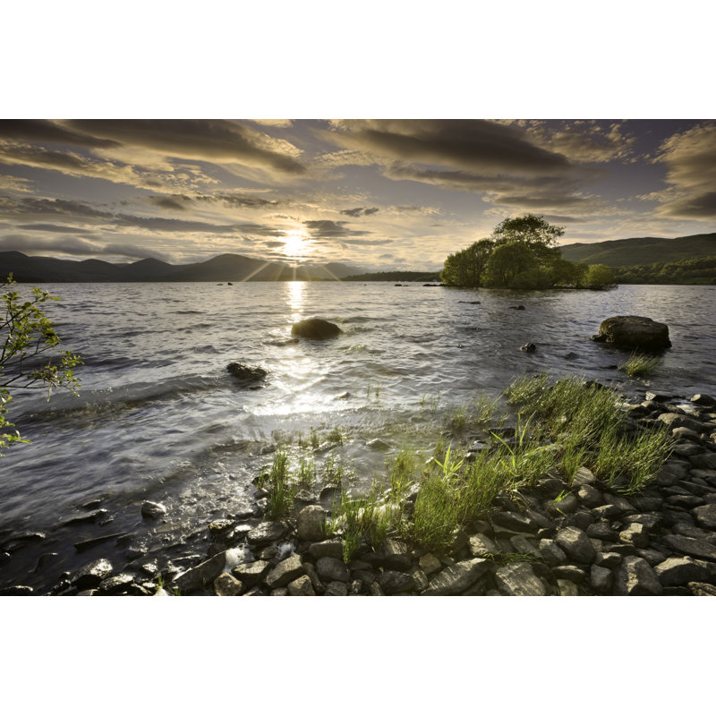 Sunset On Loch Lomond by Theasis - Wrapped Canvas Print, 20cm H x 30cm W