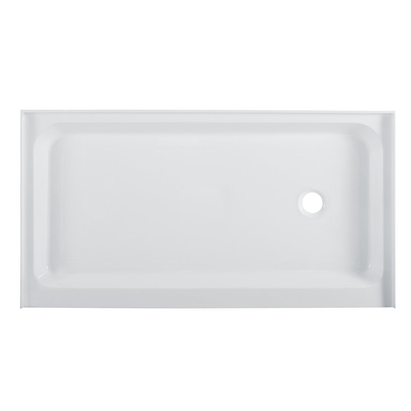 Base de douche en acrylique 60 po x 34 po Voltaire, Droite