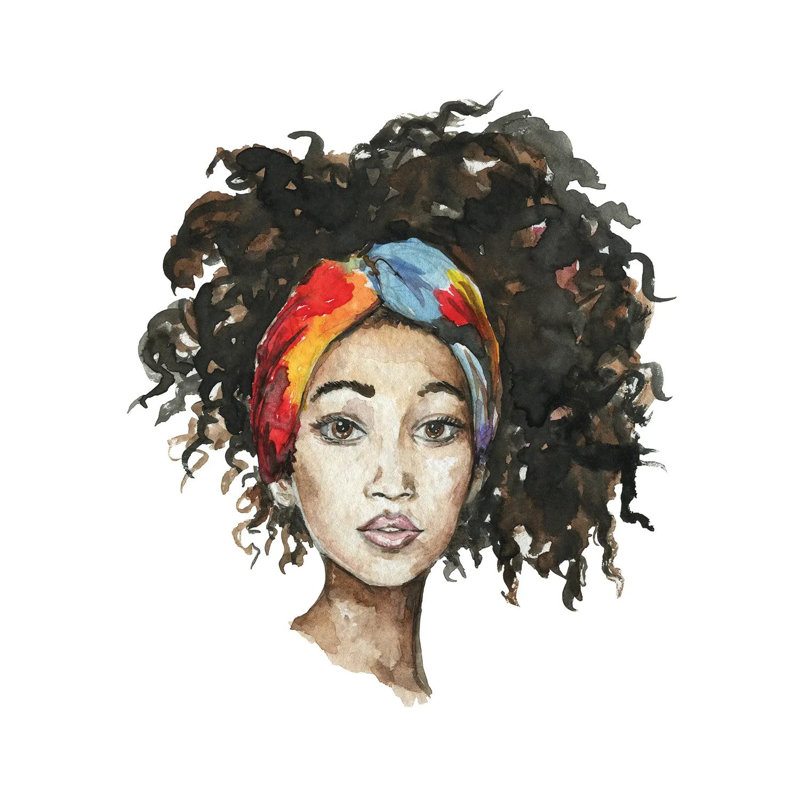 Afro Girl With Headband by Ephrazy Graphics - Wrapped Canvas Gallery-Wrapped Canvas Giclée, 30.48 cm H x 30.48 cm W