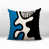 Turquoise / noir / blanc cassé abstrait