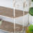 43.5x14x32" Three-Tiered Wooden Shelving Unit with Ornate Iron Frame