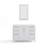 Elizabeth 48" Carrara White Marble Countertop Bath Vanity in Pure White with Mirror