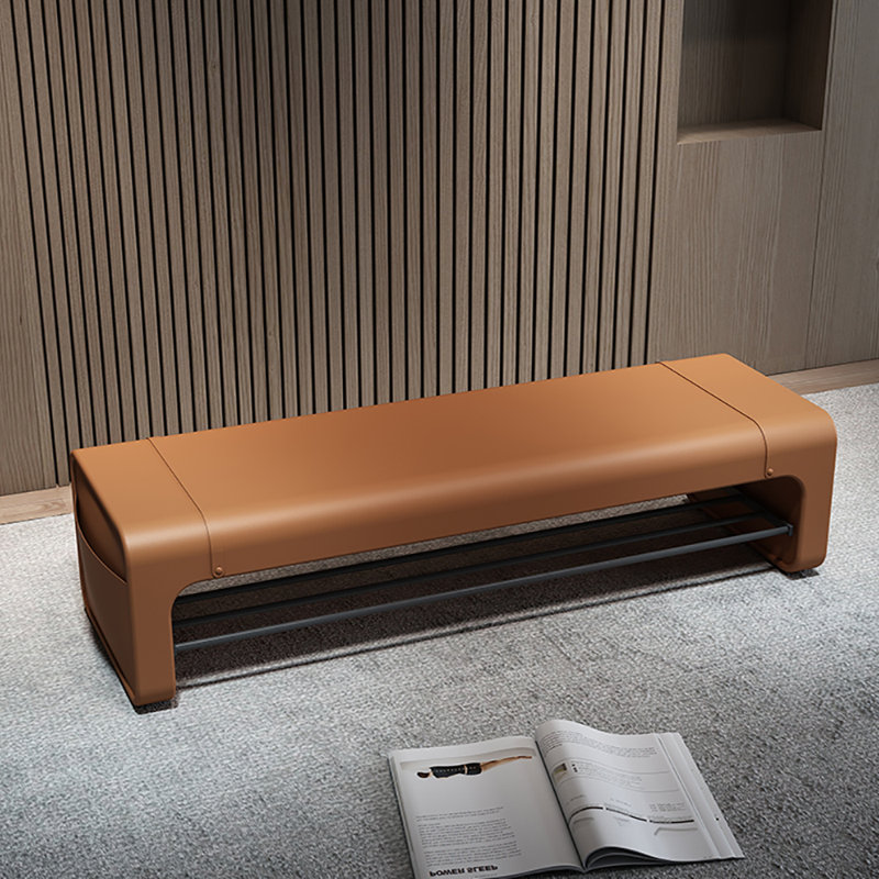 55.1in Shoe Change Stool Shoe Bench, Orange