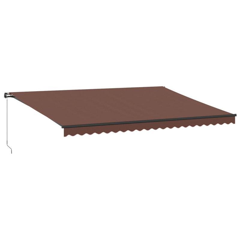 Dakota Fields Polyester Cover Retractable Patio Awning, Brown/Black, Solid Colour, 500 x 300cm