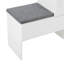 Élégant range-chaussures 2-en-1 avec coussin moelleux, banc de rangement moderne avec portes arquées et dispositifs de rebond, range-chaussures polyvalent avec tablettes réglables pour le couloir, le salon, blanc-1100257139