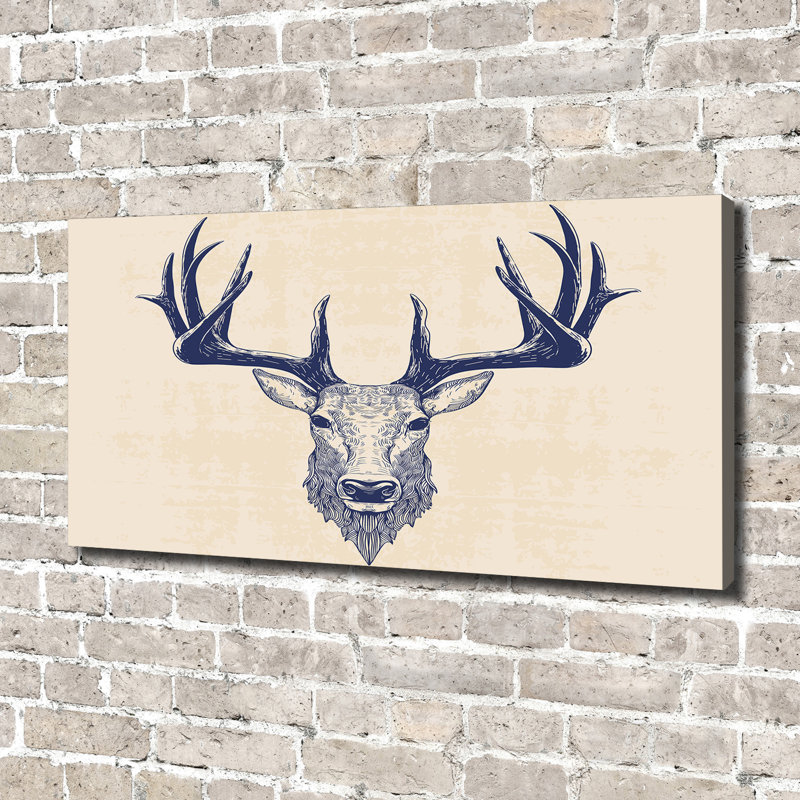 Deer Head - Wrapped Canvas Print