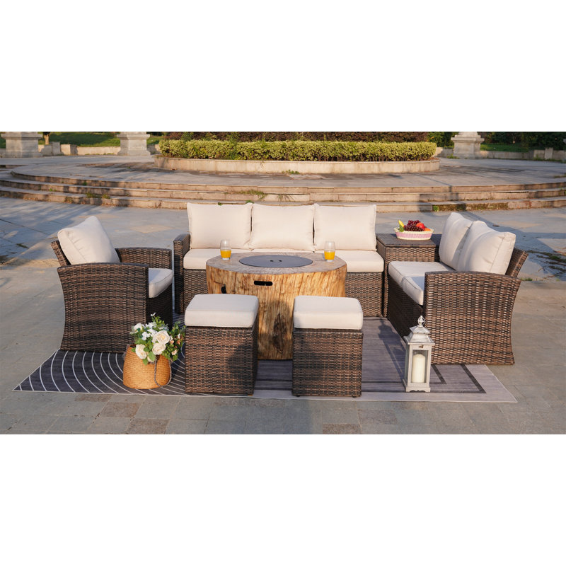 Tinoco 8 - Person Patio Conversation Sets with Cushions