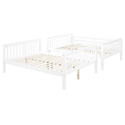 Lit double superposé au-dessus d'un lit double avec échelle pour meubles de chambre à coucher, chambre d'amis