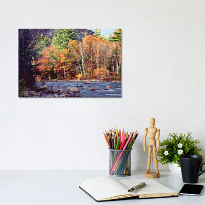 The Swift River During Fall Season, Mountains National Forest by George Oze - Wrapped Canvas Print