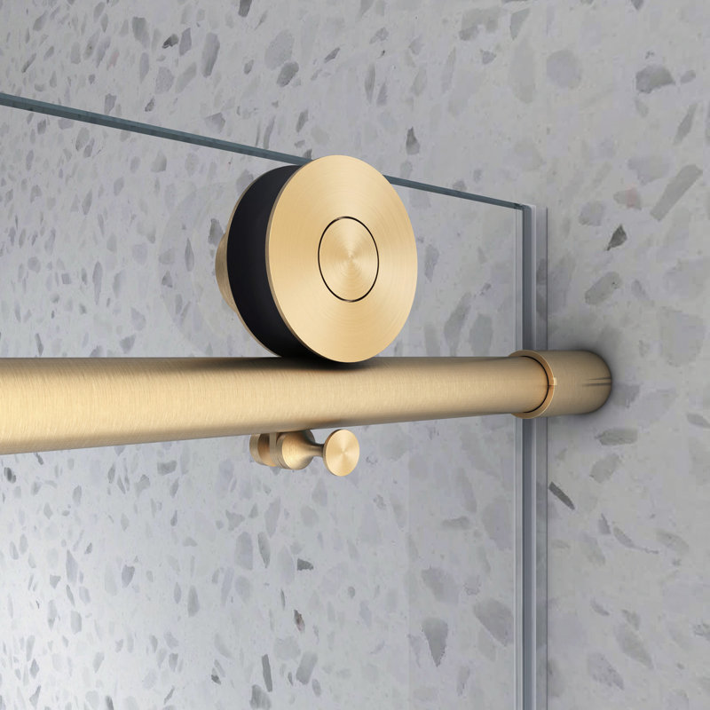 Frameless One Fixed And One Shifted Shower Door,70MM 304 Stainless Steel Large Pulleys With Adjustable Soft Closing Function,With Nano Easy Cleaning,Stick Explosion-Proof Menbrance