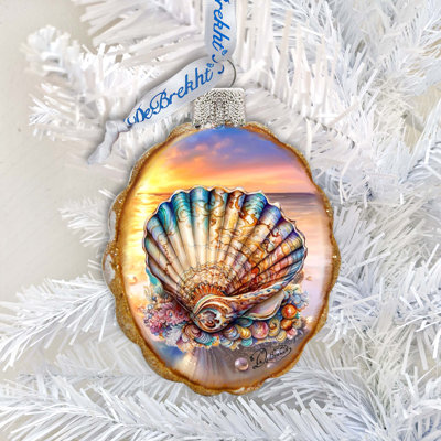 3.5'' Glass Nautical & Beach Lighted Holiday Shaped Ornament