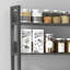 5-Tier Freestanding Metal Storage Rack With Integrated Microwave Rack, Hooks And Baskets, Perfect For Kitchen Organization.