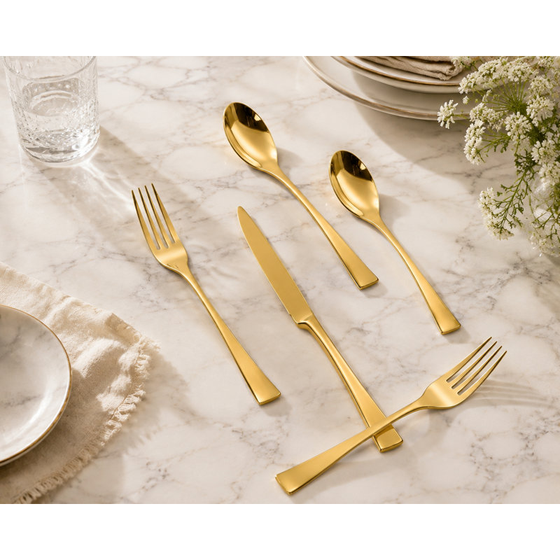 40-Pieces Gold Silverware Set for 8