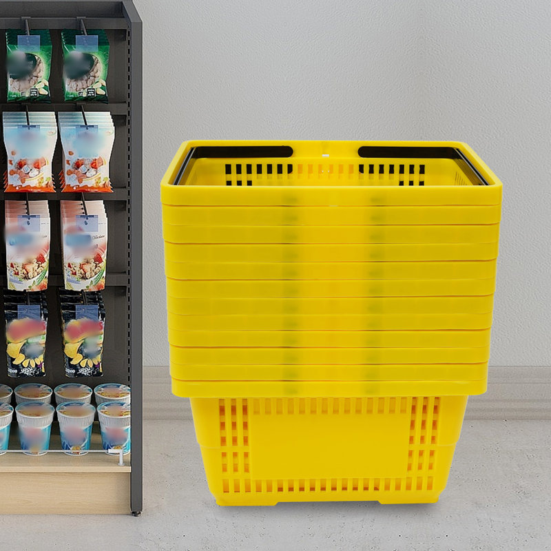 12 pièces 18L Paniers avec poignées, Jaune