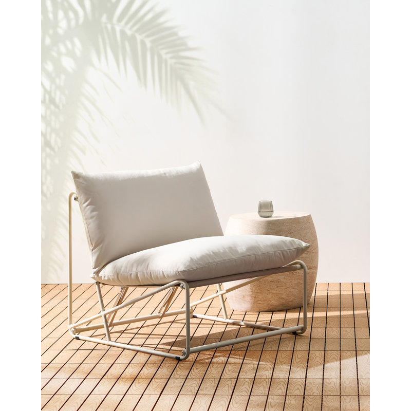 Bessi Outdoor Lounge Chair, Beige/Beige