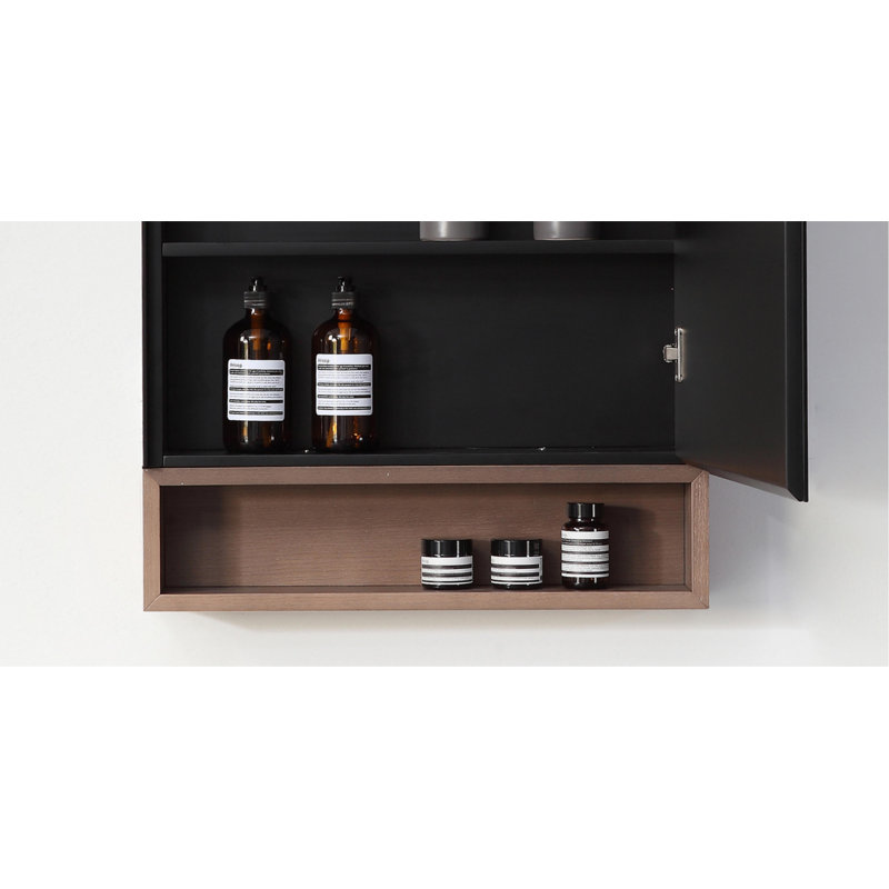 Bergen 24" Medicine Cabinet, Matte Black/Chestnut Oak