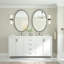 Miroir de salle de bain mural ovale en métal incurvé moderne Juriana-1543154089-1543154088