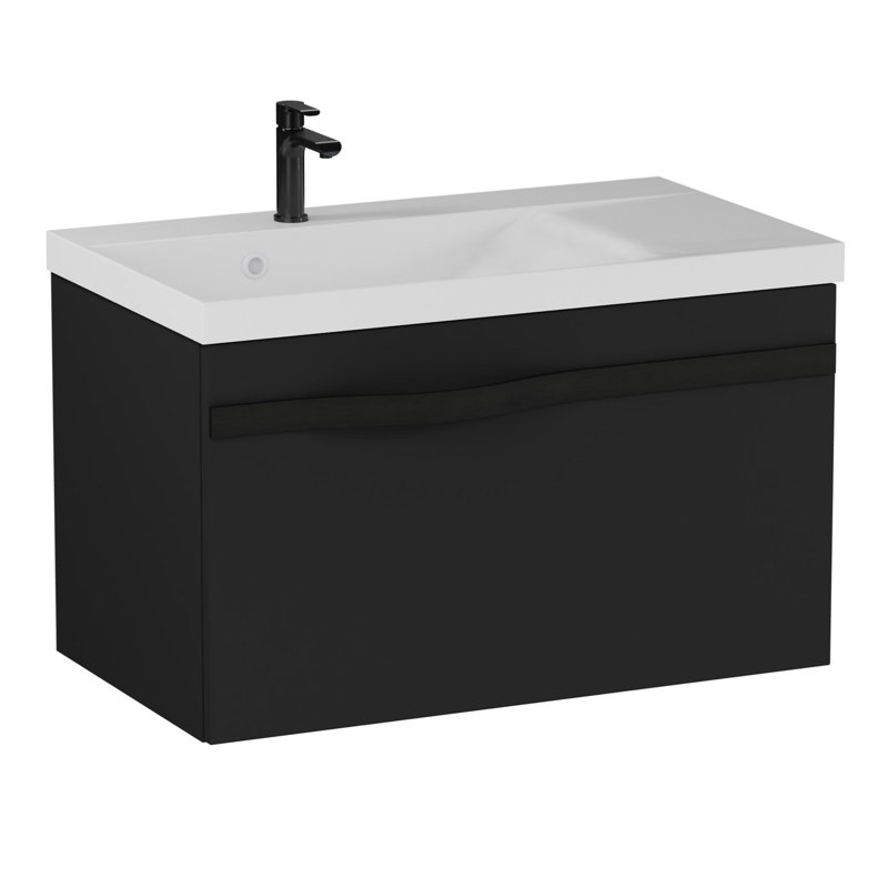 Bathroom Vanity Base Only, Brushed Blak, Black Mat
