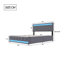 UK&EU Size Smart LED Linen Upholstery Drawer Storage Bed With Charging Station Headboard, 2 USB&1 Type-C, Dark Grey,  90/140/160X190/200cm)-1214049732