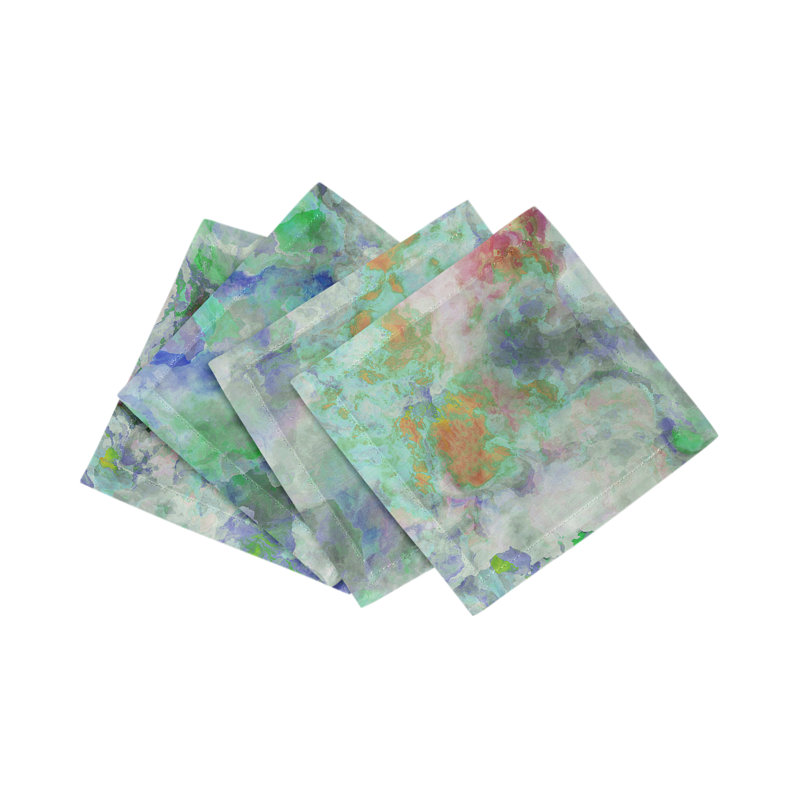 Impressionism Cotton Sateen Cocktail Napkins, Spring Hyacinth