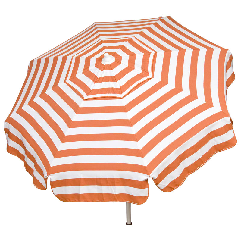 Parasol de plage italien 6 pi, Orange / Blanc