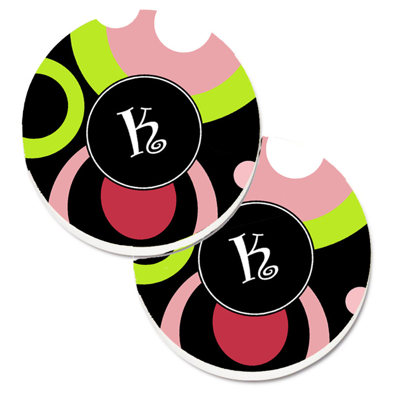 Sous-verre de voiture monogramme, Vert, K