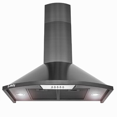 30-in 343-CFM Convertible Black Stainless Steel Wall-Mounted Range Hood -  AKDY, RH0486