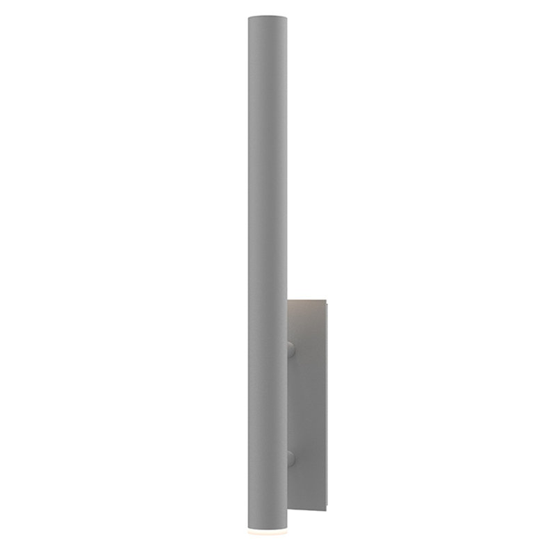 Flue Aluminum LED Armed Sconce, 30" H x 5" W x 4.75" D, Gray