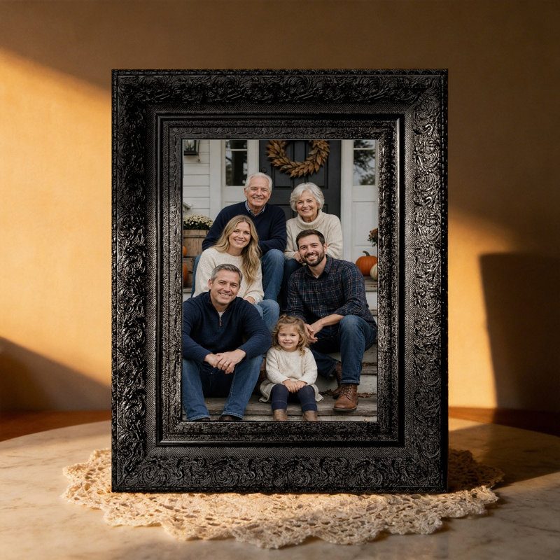 Cadre photo traditionnel 3 pièces 5 "x 7" noir pour décoration de chambre à coucher, Noir, 3, 5" x 7"
