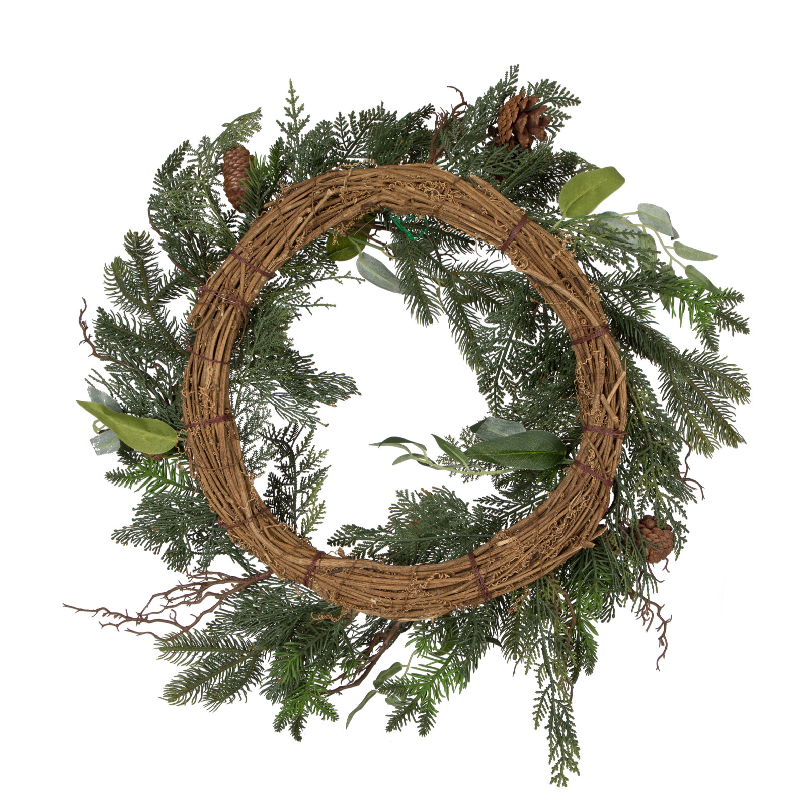 24'' Faux Cedar Polyethylene Plastic Wreath