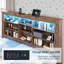 Lit de jour avec tête de lit à DEL, station de charge USB et 3 tiroirs de rangement, style maison de campagne rustique-1515437729