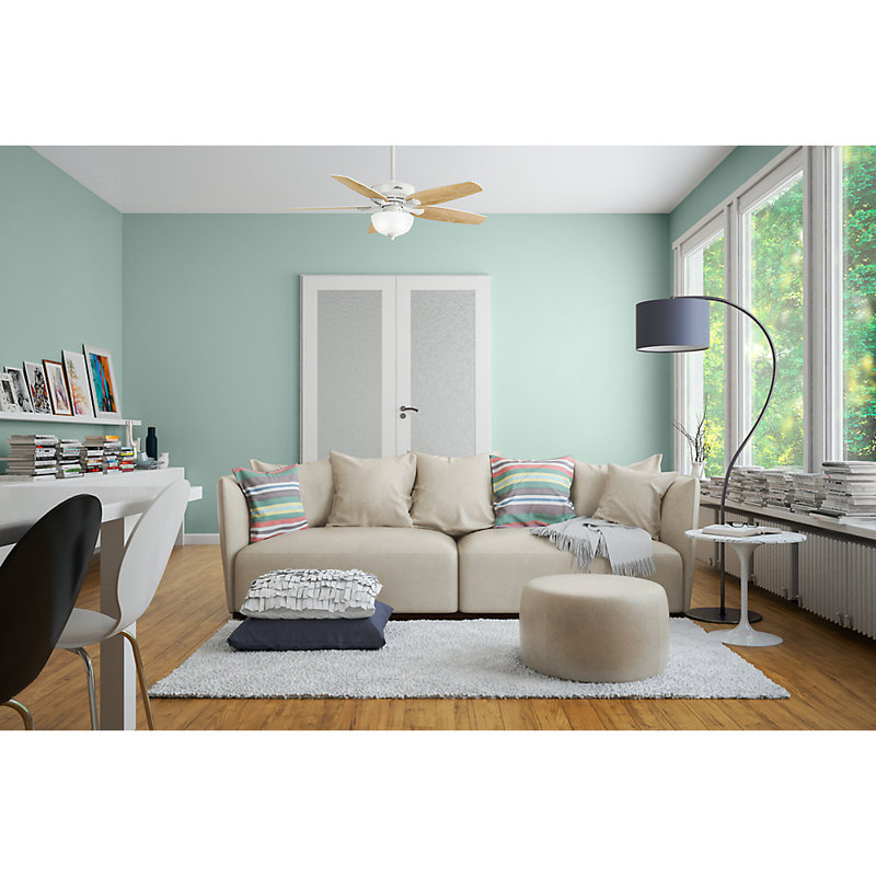 52'' Fresh White Low Profile Ceiling Fan with LED Light