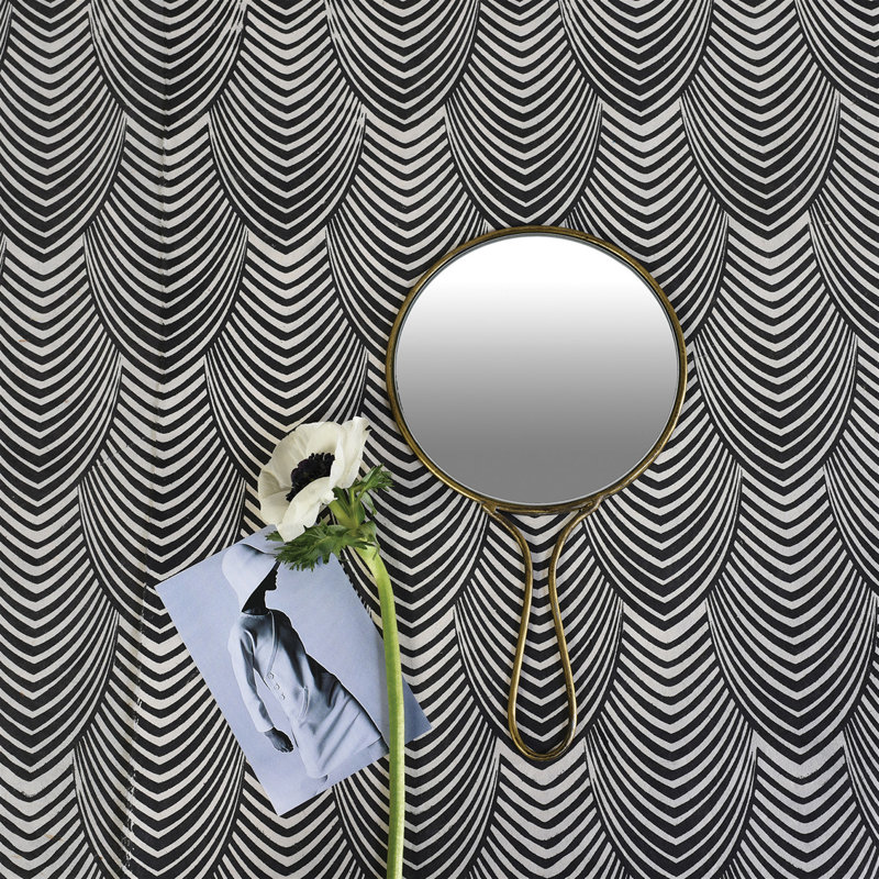 Miroir lena à la main, laiton-laiton rond