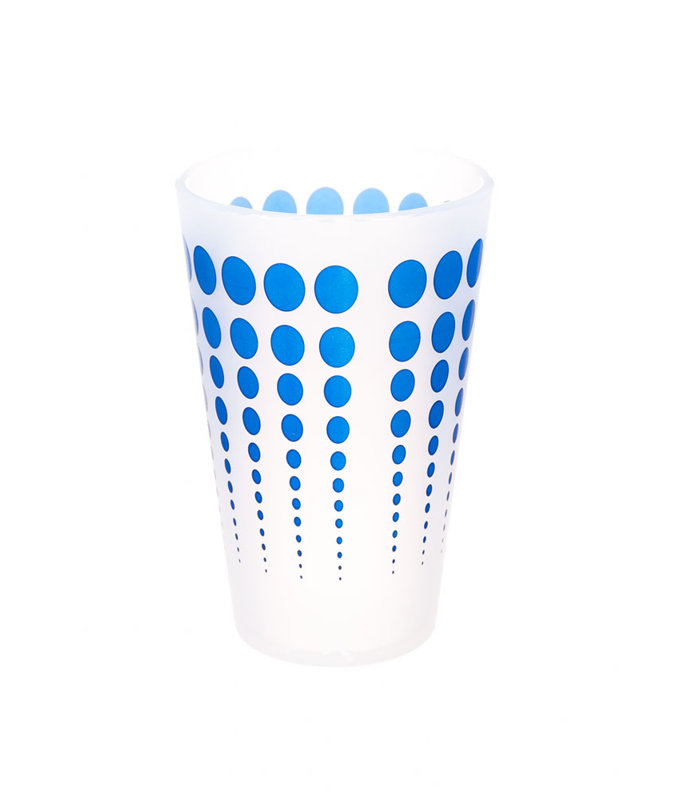 Verre à boisson plastique/acrylique 16 oz. Cayden, Blanc/bleu