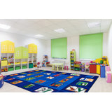 Reading By The Book Tufted Premium Classroom Blue Area Rug