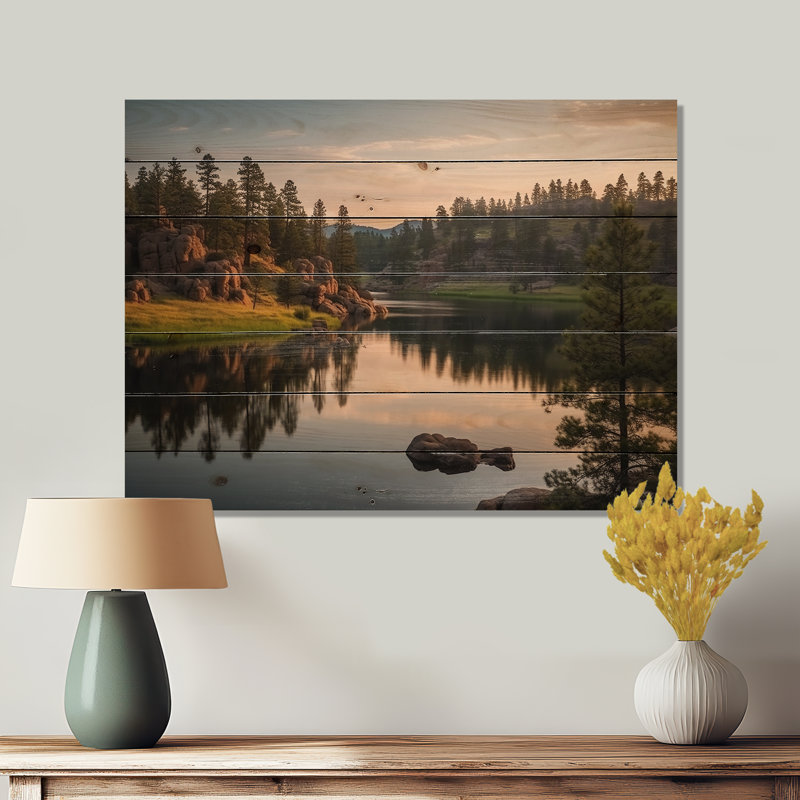 Impression sur bois «South Dakota Custer State Park Serenity I», H 24 po x l 32 po x P 0,78 po