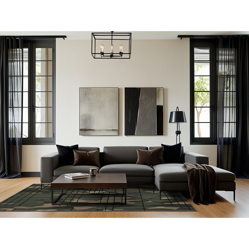 Topographic Flow Rug, Square 5'