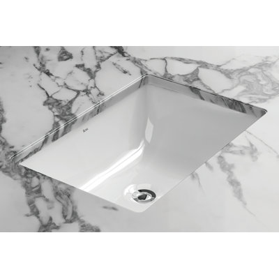 Rohl Eirene 15.44'' White Natural Stone Rectangular Bathroom Sink with Overflow