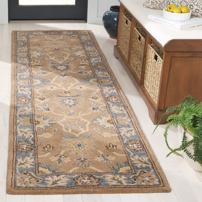 Tapis brun / bleu en laine touffeté à la main Cranmore