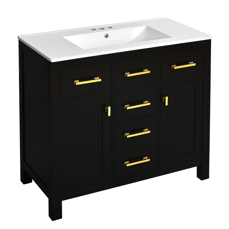 36" Single Bathroom Vanity Set, Black