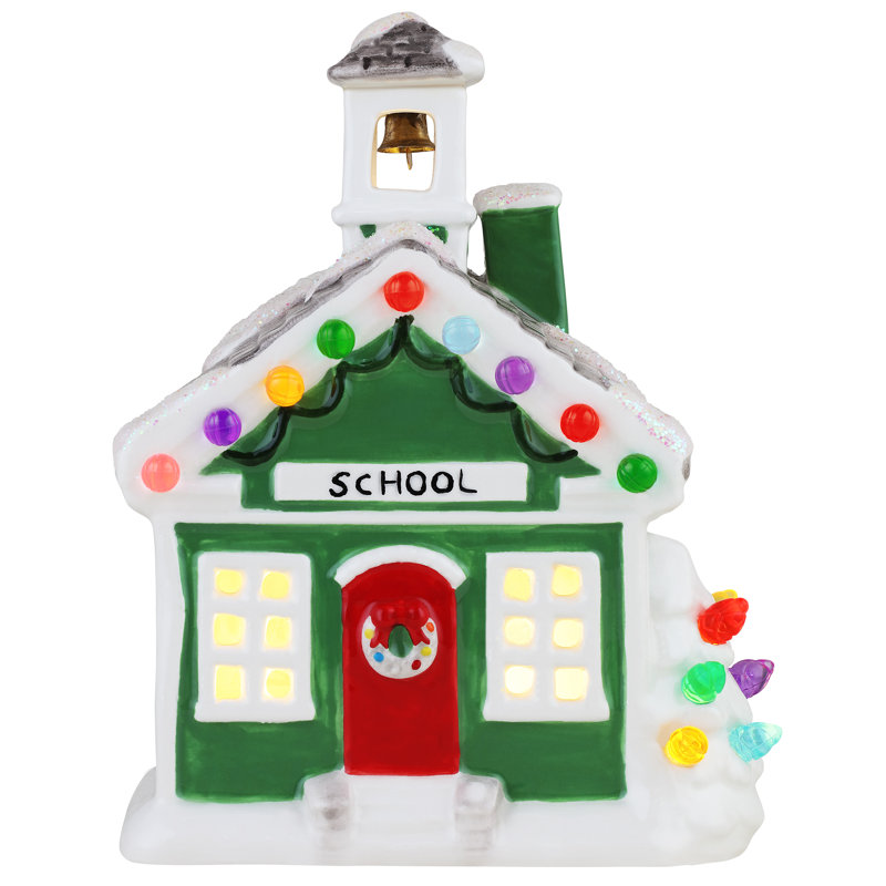 6 "école de village en céramique nostalgique