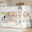 Full XL over Full XL Bunk Bed with Storage Cabinets, 2 Drawers & LED Light, Brown-151403983