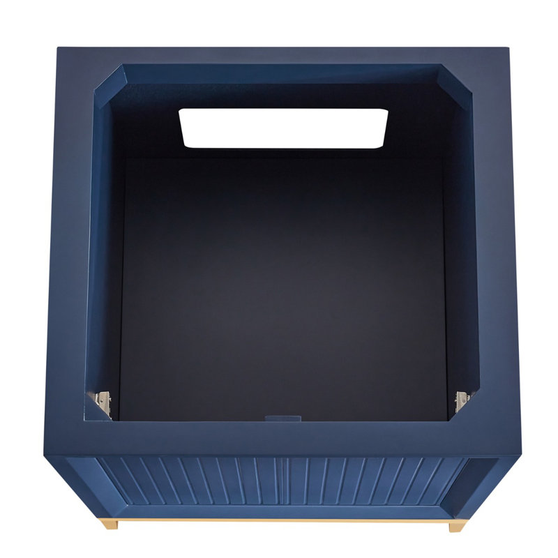 Bungalow 24" Freestanding Standard Single Bathroom Vanity with Top, Navy/Gold