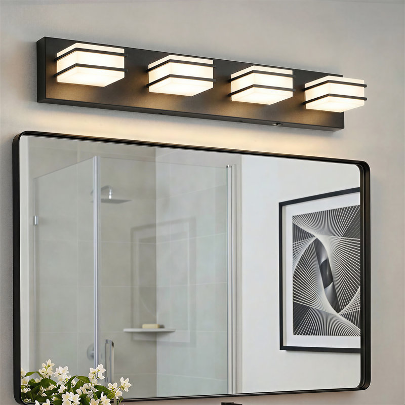 LED Bathroom Vanity Light Bar, Adjustable 5 CCT,Matte Black, 4.33" H x 29.13" W x 4.53" D, Matte Black, 4 Lights