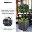 Concrete Effect Square Planter, Frostproof Reinforced Stone Outdoor Plant Pot, Garden Planter Box with Drainage Holes-933405708-933405710