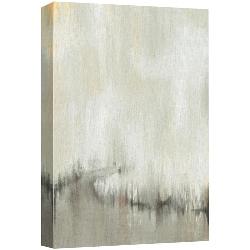 Impression sur toile abstraite gris et blanc, Toile tendue, H 36 po x l 24 po x P 1,5 po