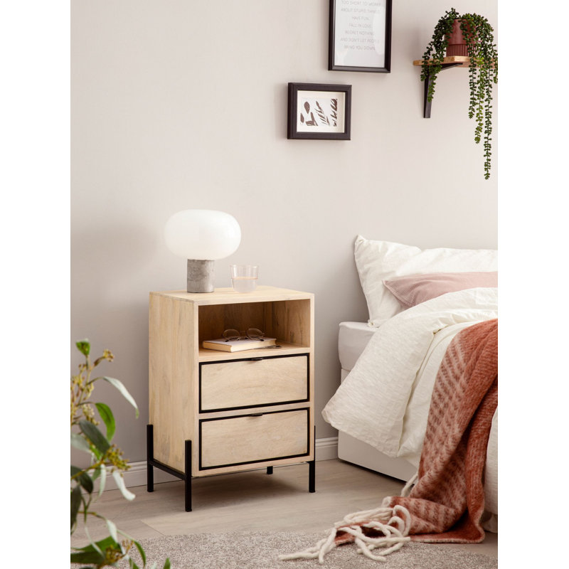 50cm W Metal Bedside Table