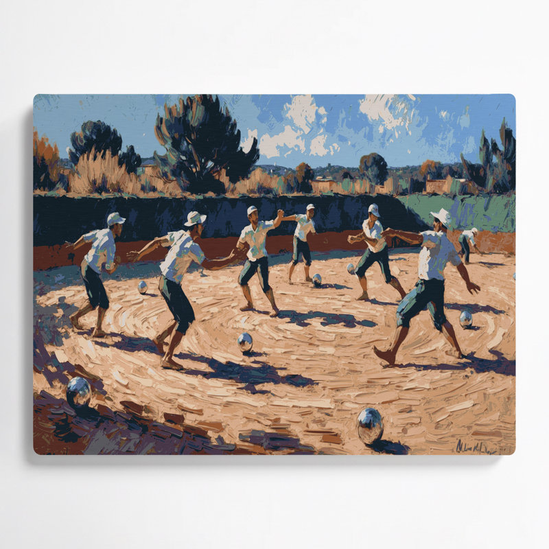 Art mural en métal beige Sports Petanque